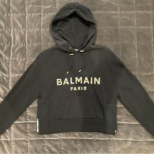 Balmain Paris Black Hoodie Sweatshirt